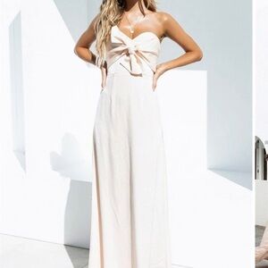 SABO SKIRT ivory Venice maxi bridesmaid dress